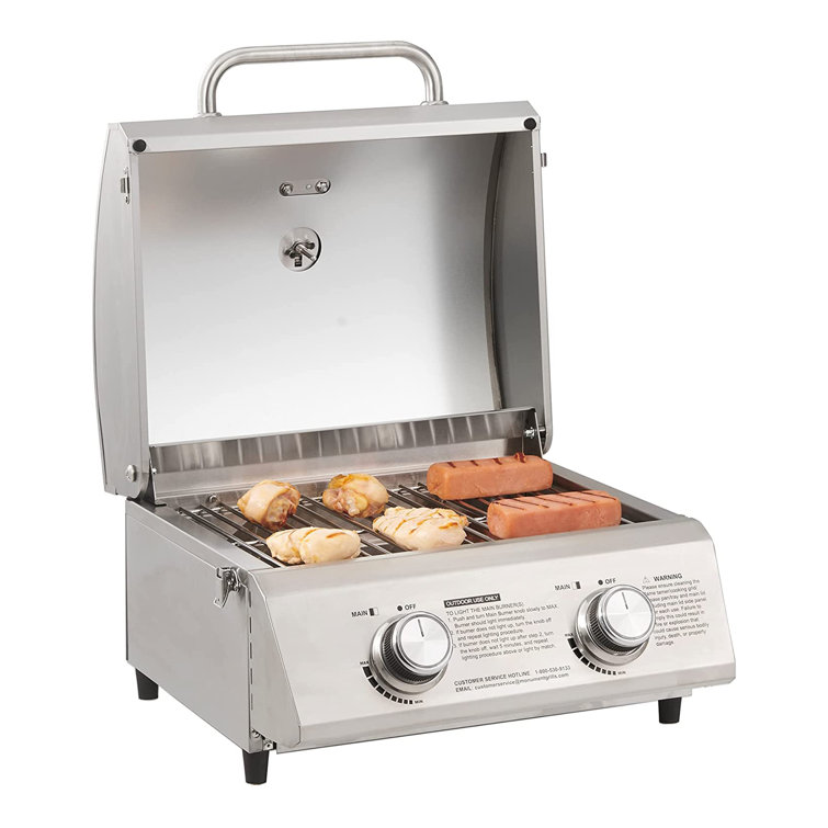 Monument Grills Tabletop Propane Gas Grill Stainless for Portable